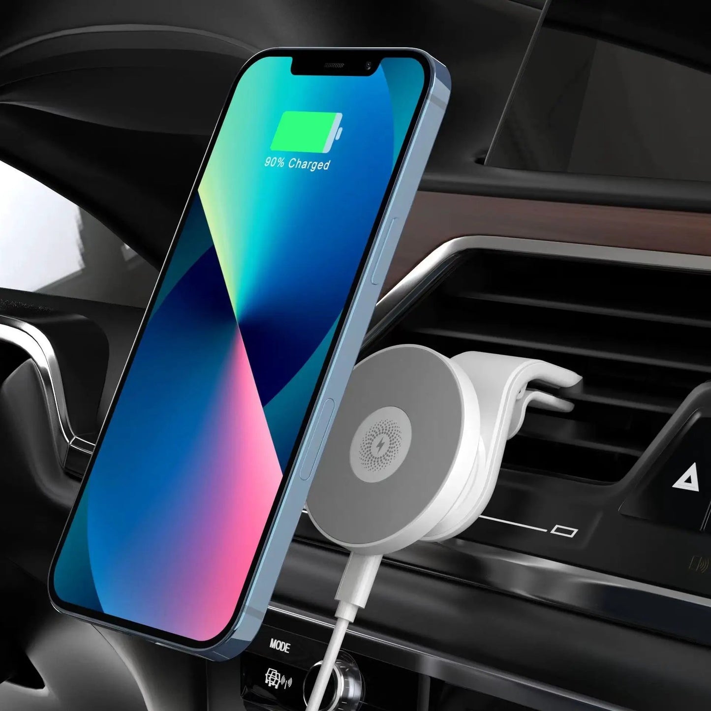 Custom Smart Car Wireless Charger Phone Holder Magnetic Wireless Car Charger Mount 15W Fast Charging by Oz-Direct.com
