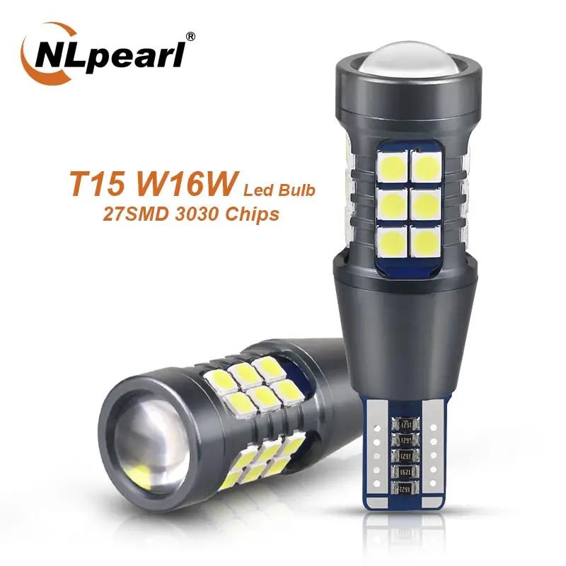 NLpearl 2x Signal Lamp W16W LED T15 921 912 Bulb Super Bright 3030 27SMD T15 Led Canbus Auto Backup Reserve Lights Tail Lamp 12V by Oz-Direct.com