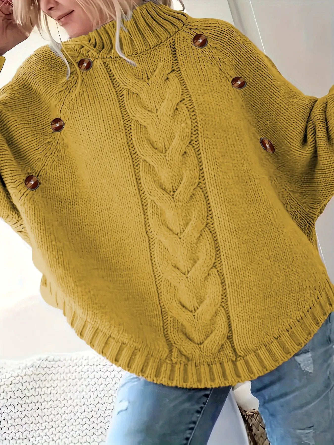 Chic Knit Sweater Women's Long Sleeve Crochet Pullover Batwing Sleeve Jumper Style Autumn Winter Fashion Casual Wear by Oz-Direct.com