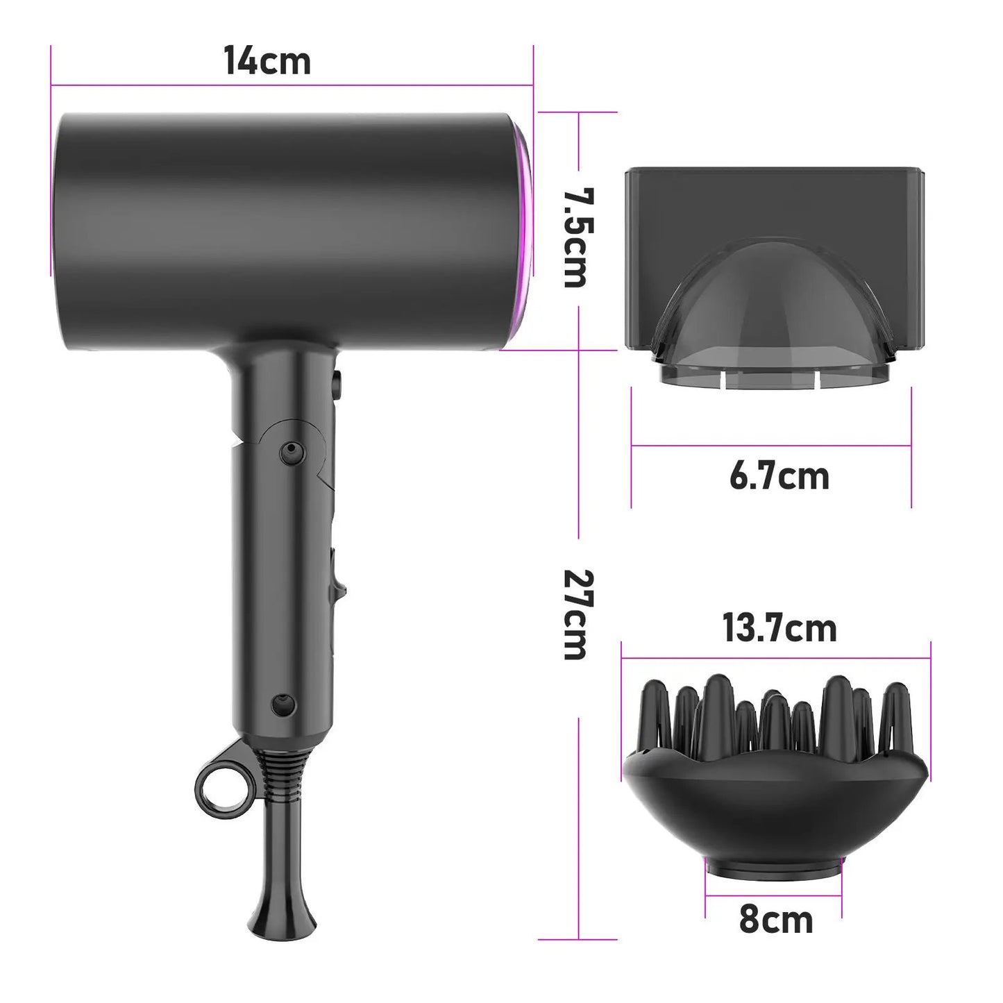 Regulations Hair Dryer Negative Ion Folding Portable High-Power Household Hair Dryer by Oz-Direct.com