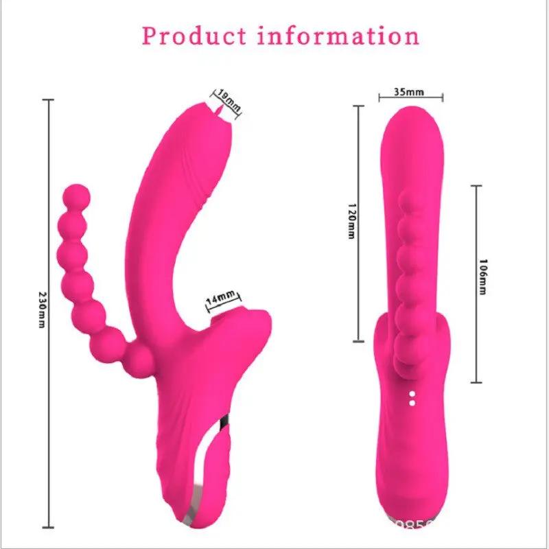 New Rose Vibrator Second-Generation 3-In-1 Tongue Licking And Sucking Vibrator Female Masturbation Sex Double-Headed Stick by Oz-Direct.com