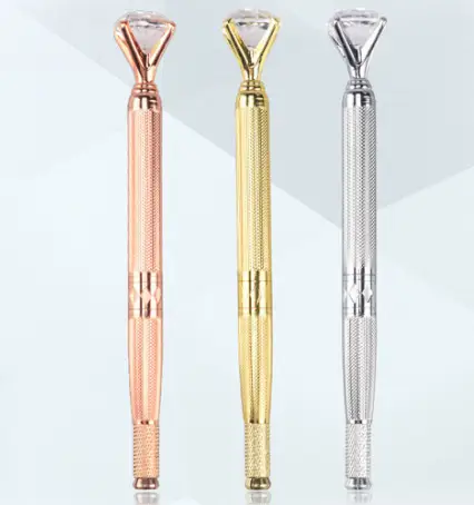 Eyebrow Manual Pen Microblading Tattoo Machine For Permanent Eyebrow Lip Embroidery Munsu Tebori With Crystal Diamond by Oz-Direct.com