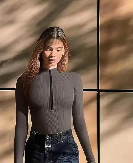 Confidence Boosting Zipper Bodysuit by Oz-Direct.com