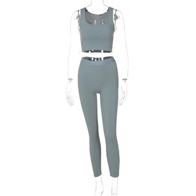 Two Piece Set Solid Pants Suit by Oz-Direct.com