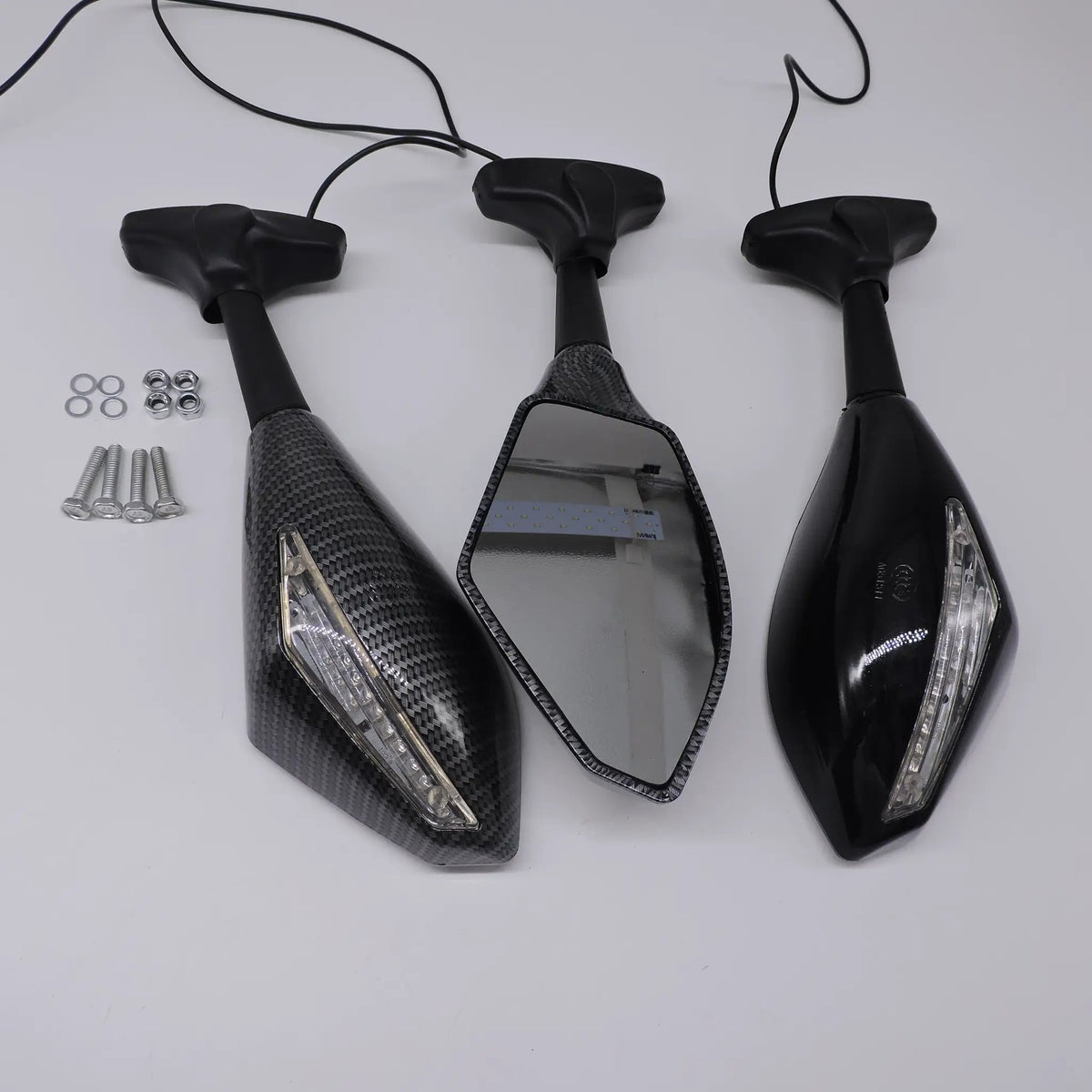 Motorcycle rearview mirror with lights by Oz-Direct.com