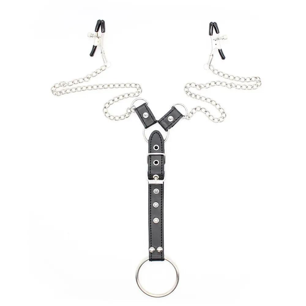 Adult Sex Products Chain Milk Clip JJ Ring Men's Binding Training Props by Oz-Direct.com