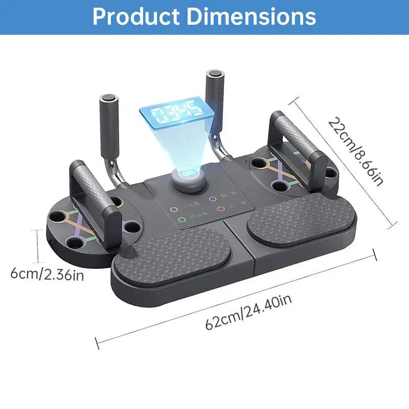 eprolo 6-in-1 home gym bench for chest, abs, arms & back in black-gray with digital display and dual pedestals