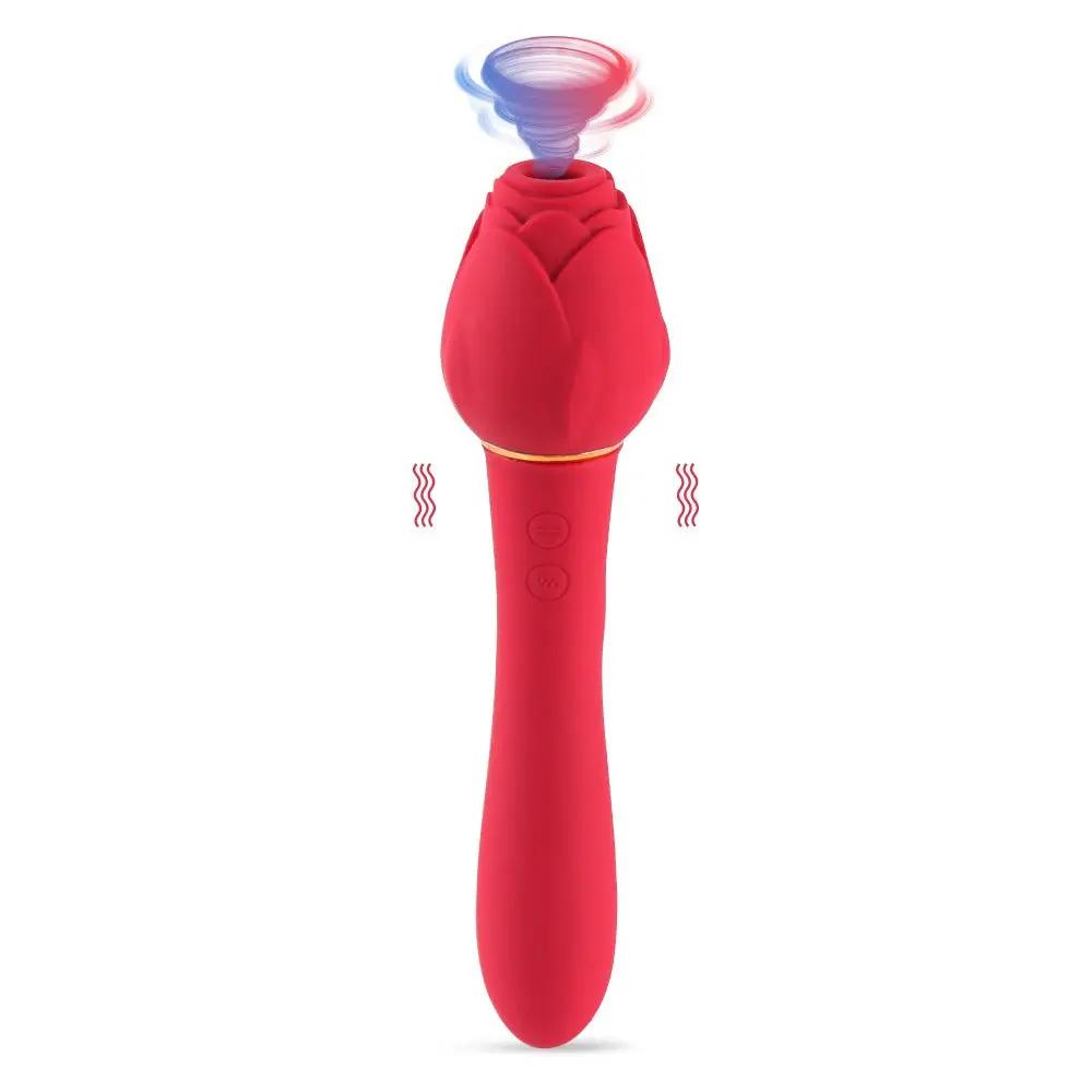 New Variable Frequency Mute Female Handle Rose Vibration Liquid Silicone Massage Stick by Oz-Direct.com