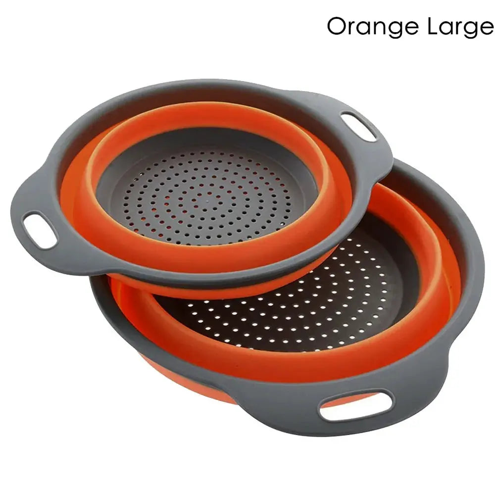 Foldable Silicone Colander Fruit Vegetable Washing Basket Strainer by Oz-Direct.com
