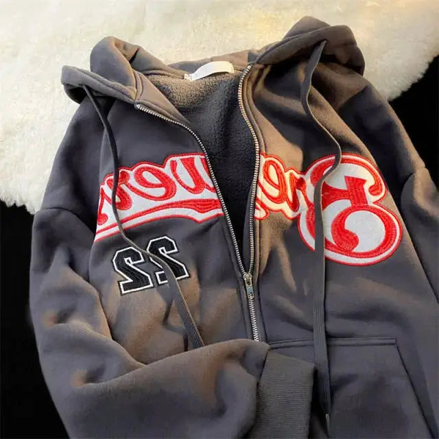 Letter Embroidery Hoodies for Women by Oz-Direct.com