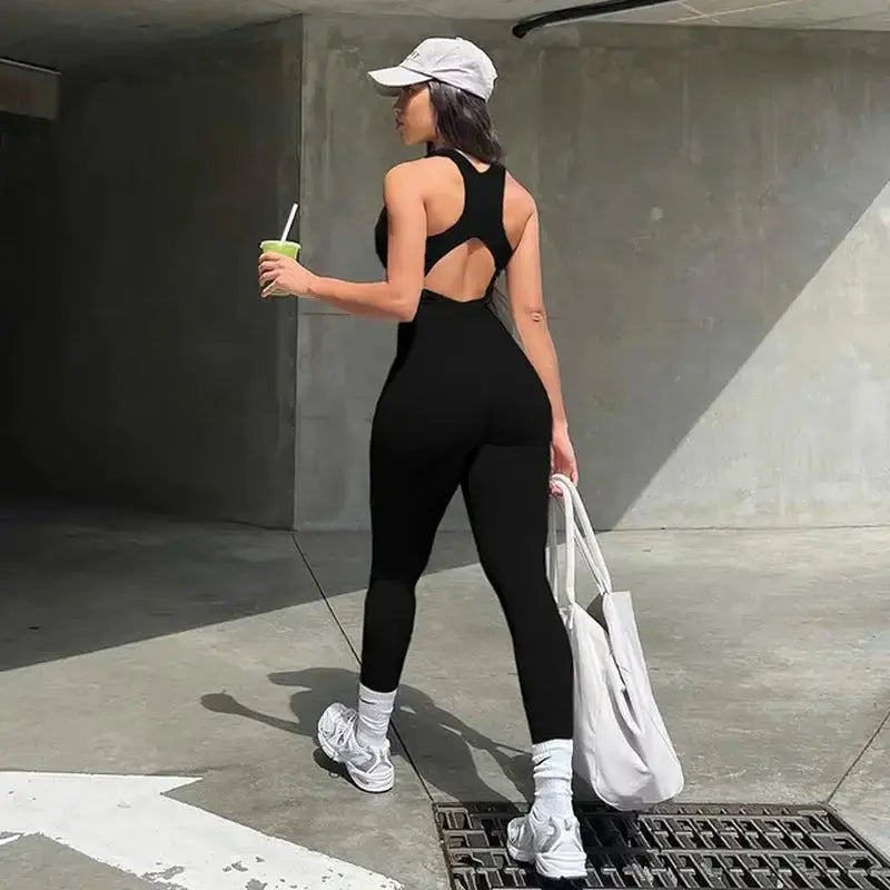 Women's Sleeveless Bodycon Yoga Jumpsuit by Oz-Direct.com