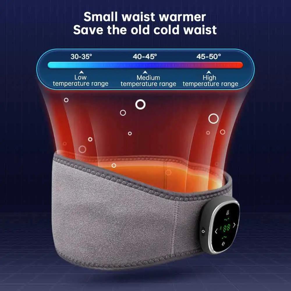 EMS Pulse Massage 16 Levels Keep Warm Waist Support Belt Heat Compress Pain Relief Electric Portable Back Waist Massager by Oz-Direct.com