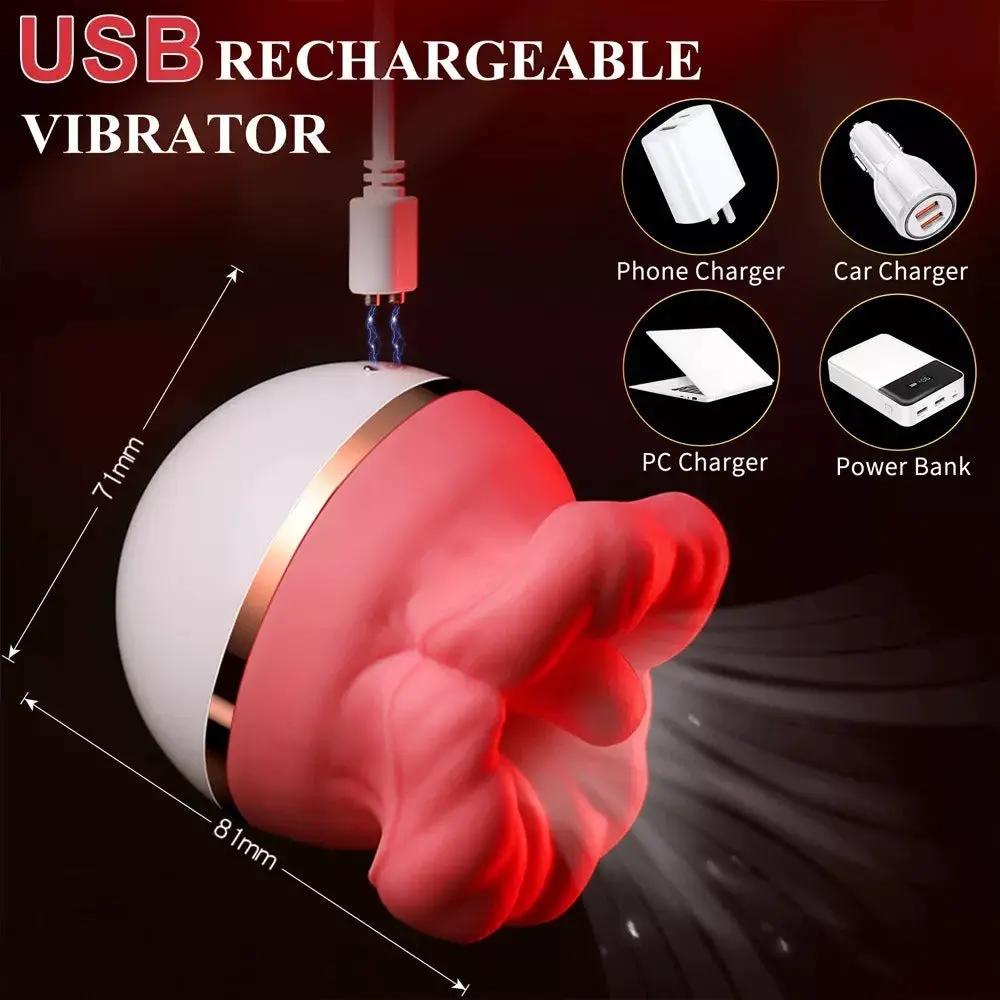 Full Automatic Tongue Sucking And Mouth Filling Female Masturbator Massager Rechargeable Fun Toy Vibrator Silicone by Oz-Direct.com