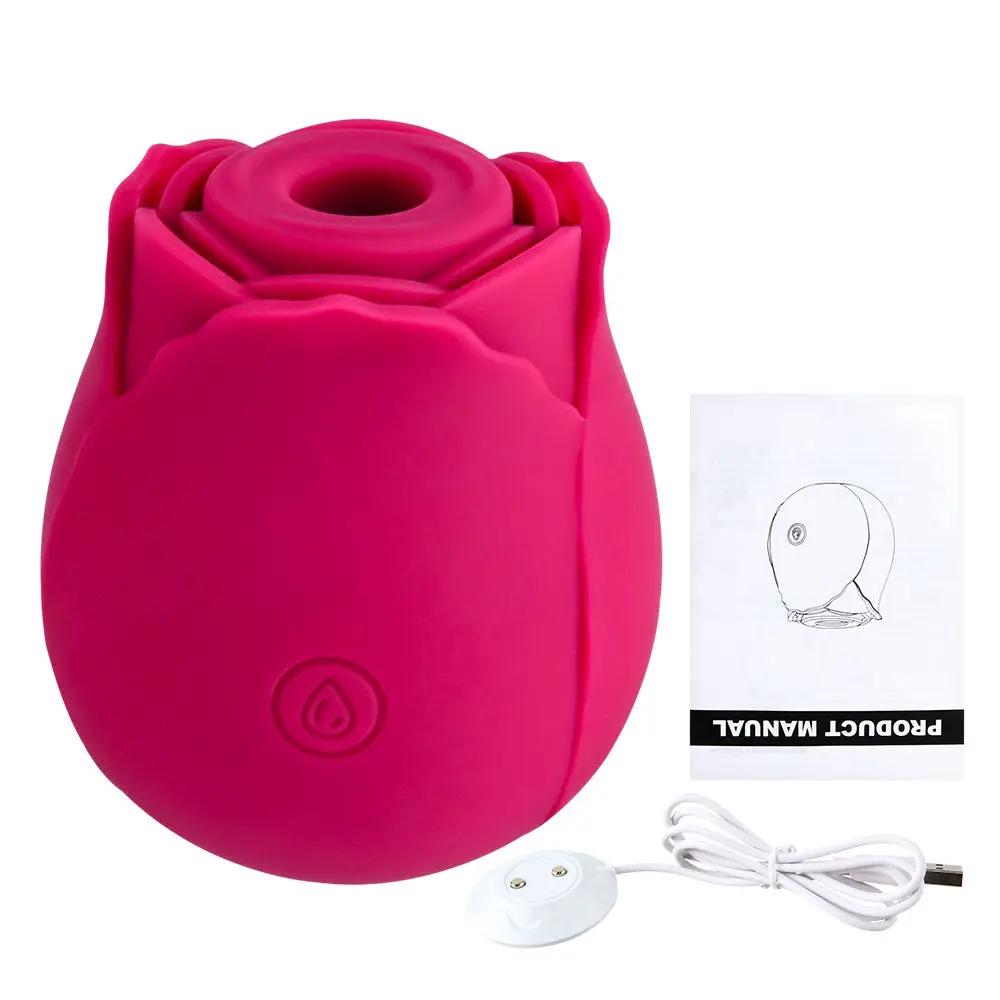 Rose Shape Vaginal Sucking Vibrators Erotic Nipple Sucker Oral Sucker Clitoris Stimulation Powerful Vibrators Sex Toys for Women by Oz-Direct.com