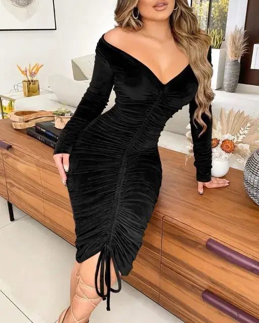 Pencil Velvet Dress by Oz-Direct.com