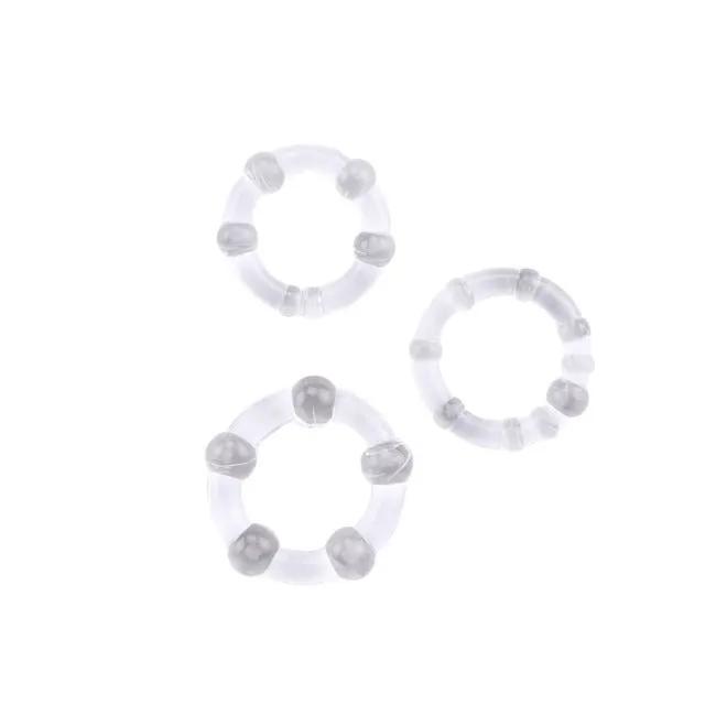 Men's Resistance Tricolor Ring Boxed Sun Lock Sperm Ring Adult Erotic Ring Transparent Penis Circumcision Ring Cover by Oz-Direct.com