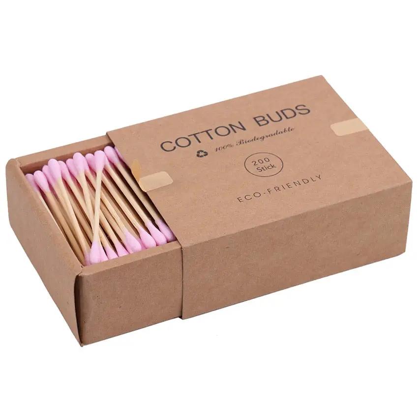 200PCS/Box Double Head Cotton Swab Bamboo Sticks Cotton Swab Disposable Buds Cotton For Beauty Makeup Nose Ears Cleaning by Oz-Direct.com