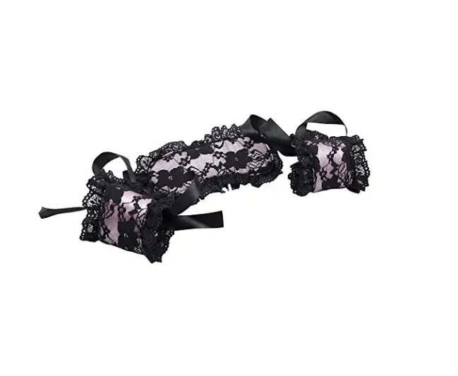 Adults Costume for Flirting Lace Blindfold and Handcuffs Set Party Role Play by Oz-Direct.com