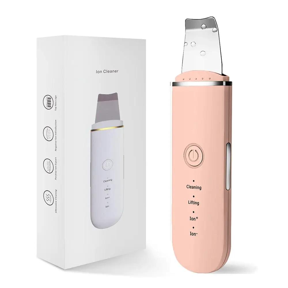Ultrasonic Skin Scrubber Facial Cleaner Ion Acne Blackhead Remover Peeling Shovel Cleaner Facial Massager Face Lift Machine by Oz-Direct.com