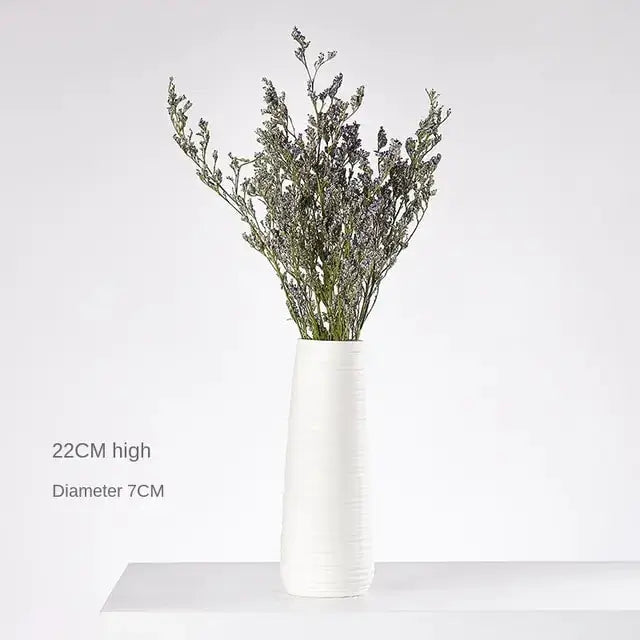 Modern Minimalist White Hemp Rope Ceramic Vase by Oz-Direct.com