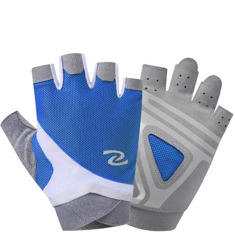 eprolo women's professional gym gloves pair, breathable blue/gray half-finger lifting gloves