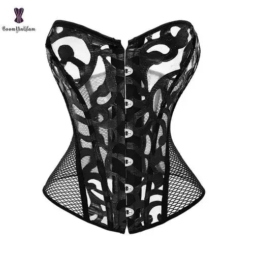 Lace Up Overbust Corset by Oz-Direct.com