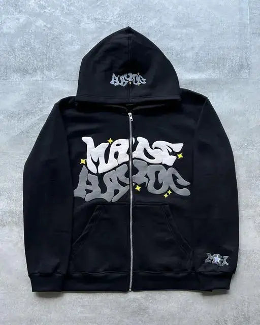 High Street Hip Hop Print Hoodie by Oz-Direct.com