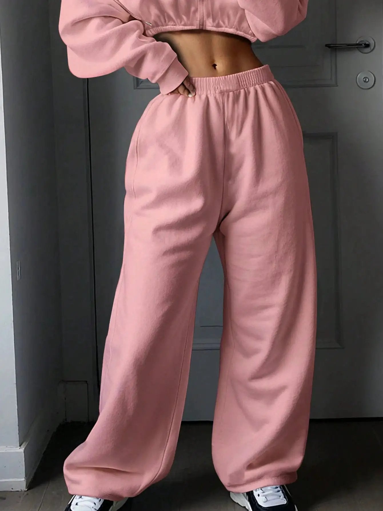 Fashionable Long Sleeve Casual Sporty Hoodie Set for Women, Two-Piece Outfit Autumn/Winter Wear by Oz-Direct.com