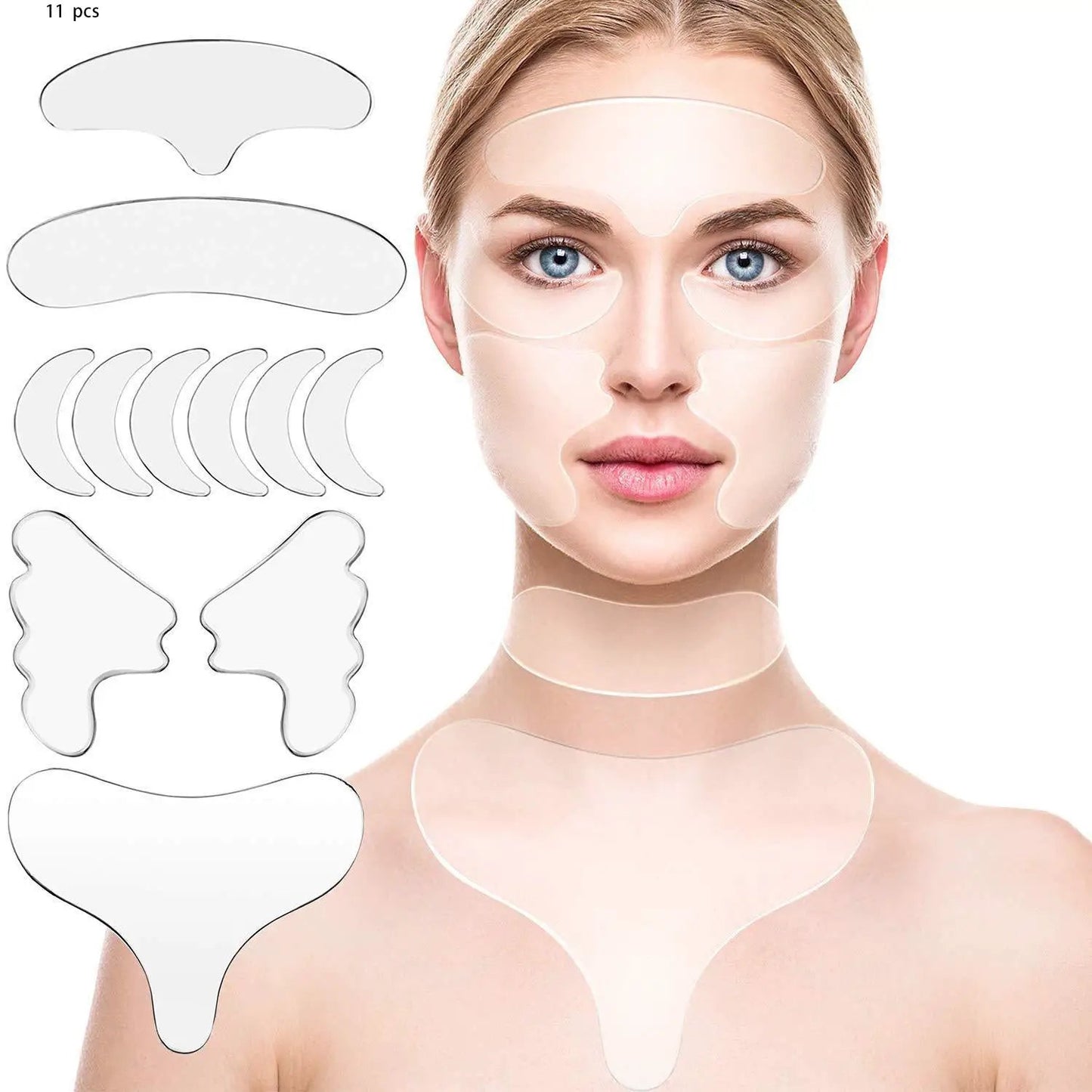 18pcs Silicone Anti-Wrinkle Sticker Tight Wrinkle-Removing Anti-Wrinkle Silicone Beauty Sticker Law Line Sticker Eye Sticker Chest Sticker by Oz-Direct.com