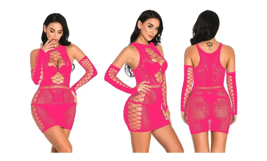 Sexy Lingerie Erotic Babydoll Underwear Women's Black Lace Nightdress Porno Costumes Sleepwear Dress Sexy Costumes by Oz-Direct.com