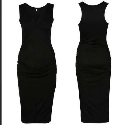 Women's Maternity Sleeveless Dress – Deep V-Neck Summer Pregnancy Dress by Oz-Direct.com