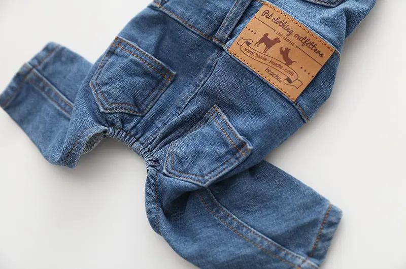Washed Denim Comfortable Stretchy Jeans Pet Overalls by Oz-Direct.com