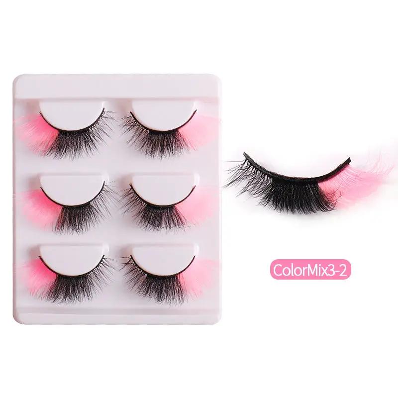 Colorful False Eyelashes At The End Of Each Eye Multi Layer Fluffy Color Imitation Mink Hair Fox Eye Cat Eye Eyelashes by Oz-Direct.com
