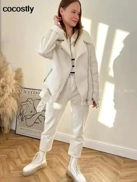 High Quality Woman's Faux Leather Fur Coat by Oz-Direct.com