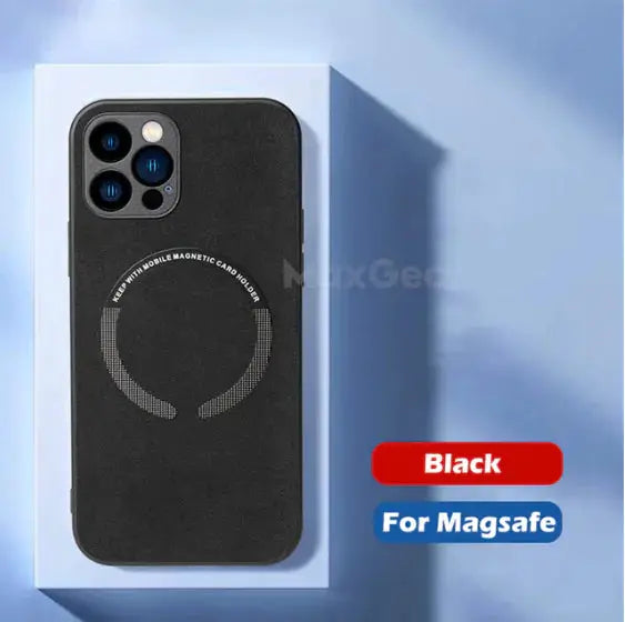 Suede Leather Magnetic Case for iPhone (Magsafe) by Oz-Direct.com