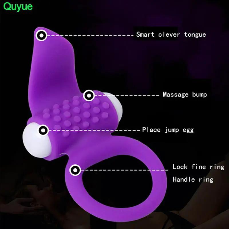 Quyue New Cock Ring Couple Dual Vibrating Penis Ring Extension Penis Sleeve Clitoral Stimulation Cockring Adult Sex Toys by Oz-Direct.com