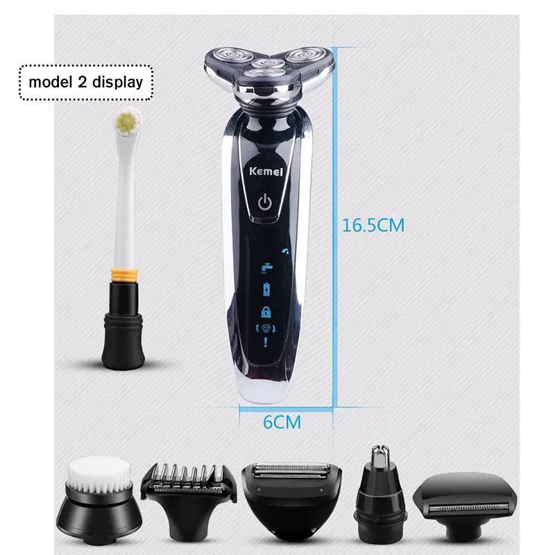 Kemei 7 in 1 Men's 3D Electric Shaver 3 in 1 Beard Trimmer Rechargeable Razor for Men Shaving by Oz-Direct.com