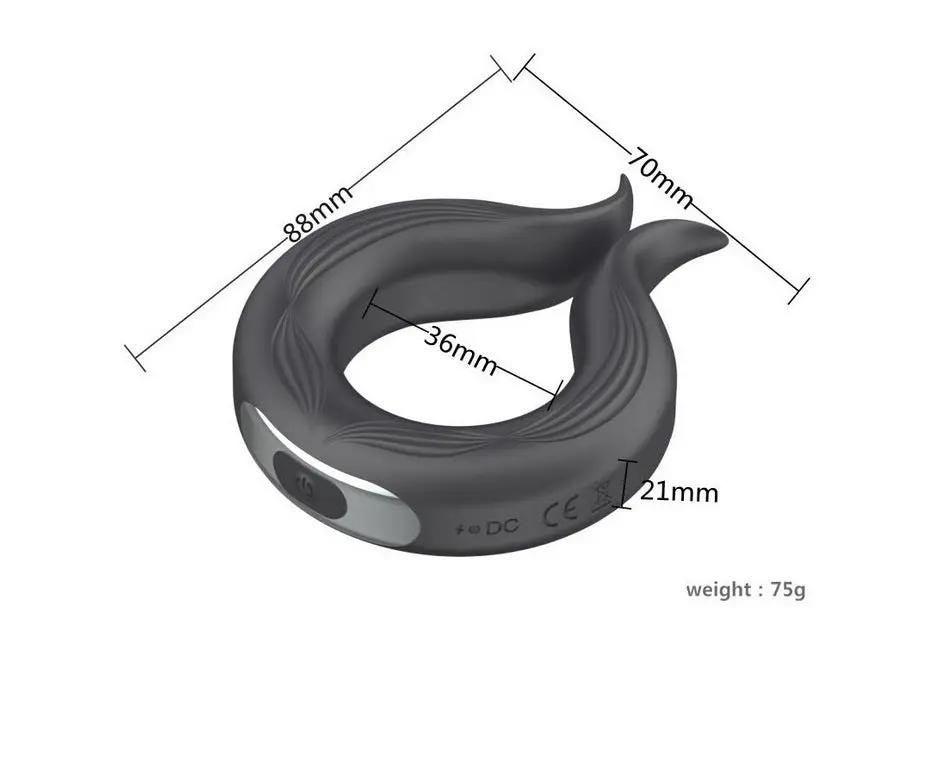 Donut Lock Sperm Ring Rechargeable Silicone Vibrating Round Ring Male Delayed Couple Resonator Erotic Adult Sex Toys by Oz-Direct.com