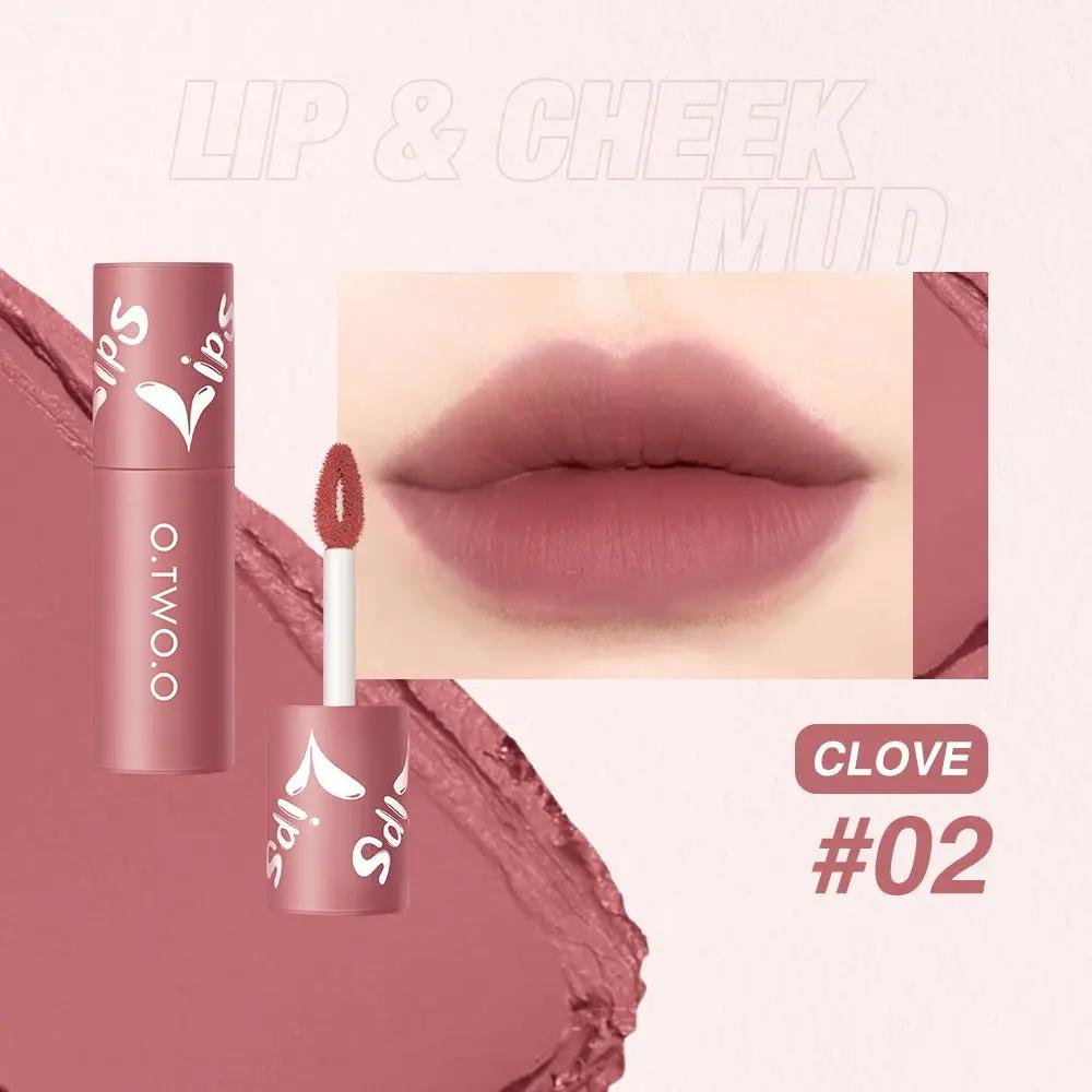 O. TWO. O Lip Clay Matte Face Lip And Cheek Dual-Use Powder Blusher Lipstick Air Lip Glaze Does Not Stick To Cup Lip Color 9144 by Oz-Direct.com