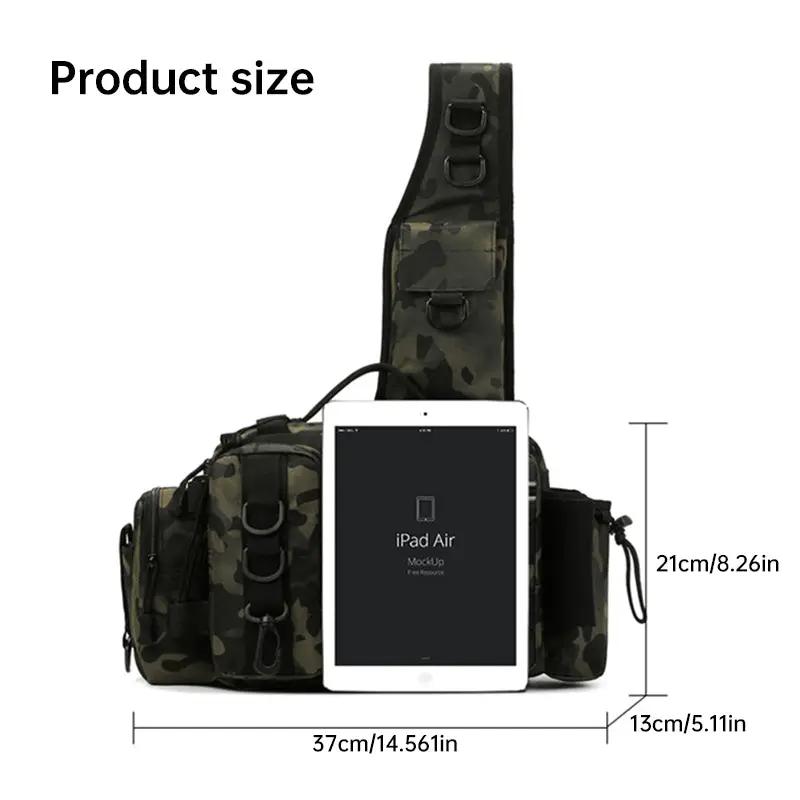 Men's Fishing Backpack: Equipped with bait box, equipment storage bag, pole holder, sling & shoulder bag design. by Oz-Direct.com