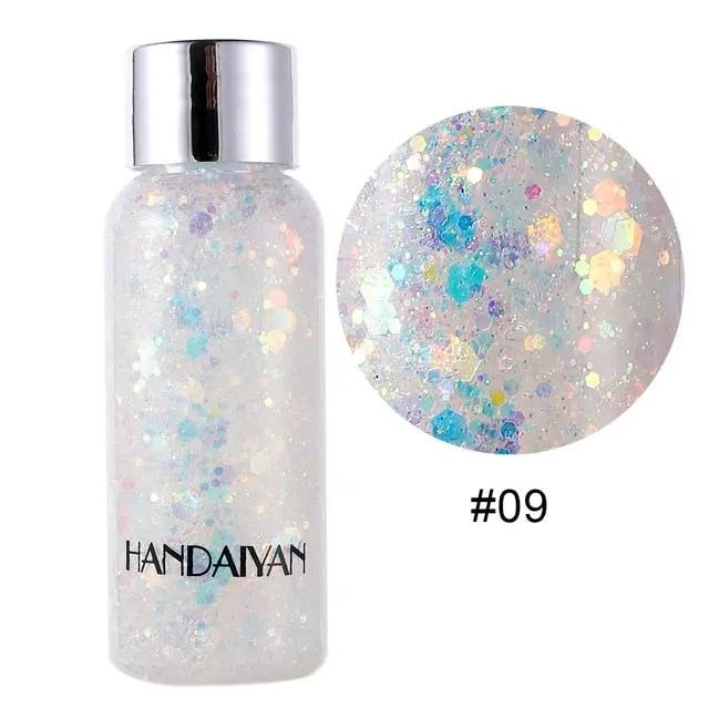 9 Colors Hot Festival Cosmetics Face Body Glitter Cream Sequins Shining Liquid Shimmer Glitter Body Makeup Fashion Party Make Up by Oz-Direct.com