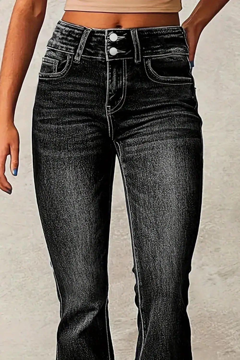 Cat Whisker Washed Bootcut Jeans by Oz-Direct.com
