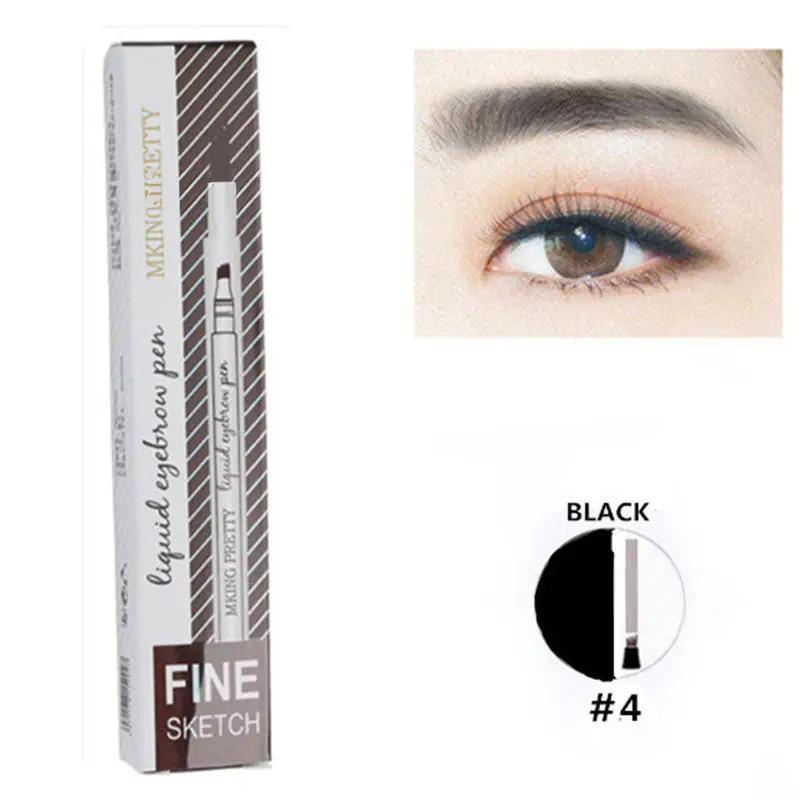 Makeup Micro Sculpture Fine Grain Eyebrow Pen Four Fork Eyebrow Pen Anti Sweating and Non Staining Liquid Eyebrow Pen Four Head by Oz-Direct.com
