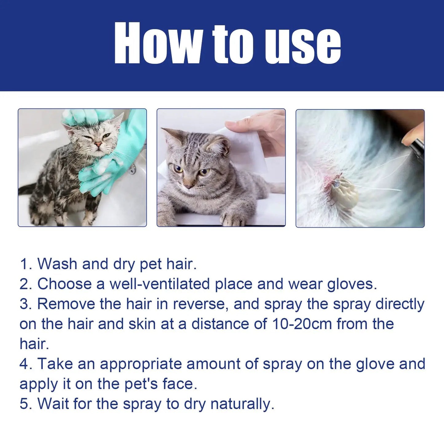 Pet Flea Spray, Cat And Dog Pet Skin Cleansing External Lice Tick Anti-Itch Spray by Oz-Direct.com
