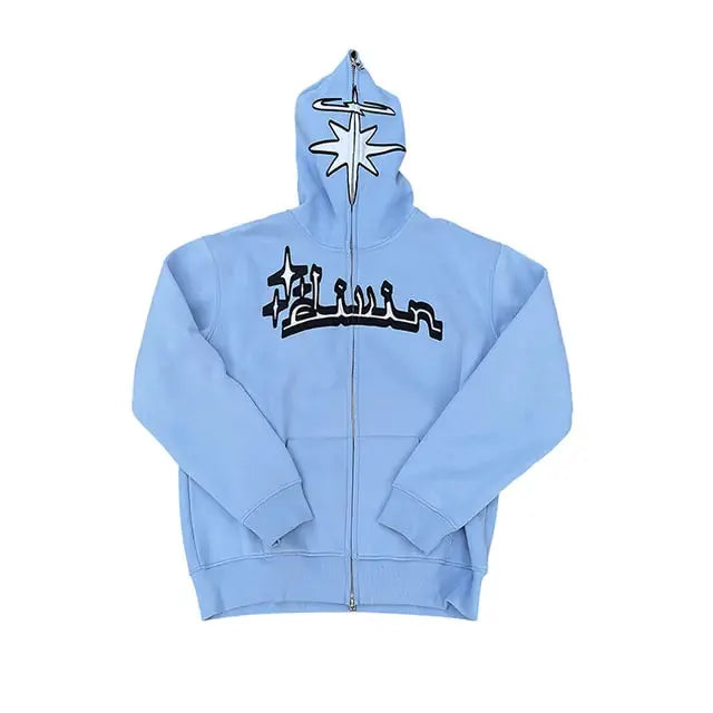 Full Zip Star Print Hoodies by Oz-Direct.com