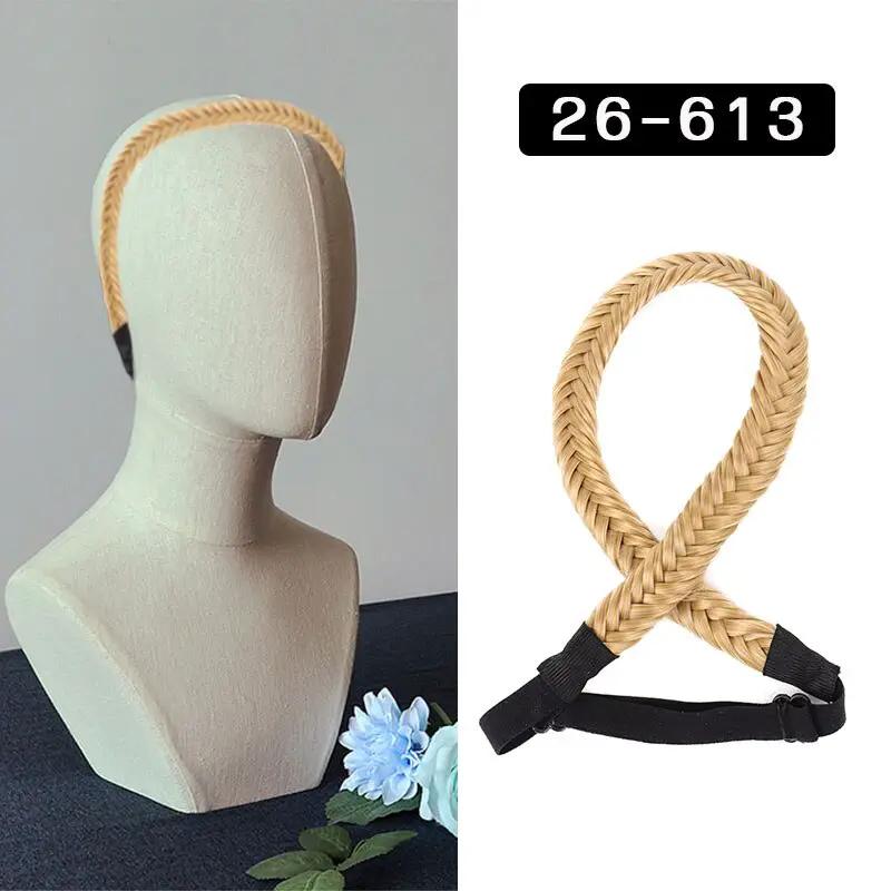 16Inch Synthetic Wig Female Fishbone Hairband Woven Twist Braid Multicolor Adjustable Hair Accessories by Oz-Direct.com