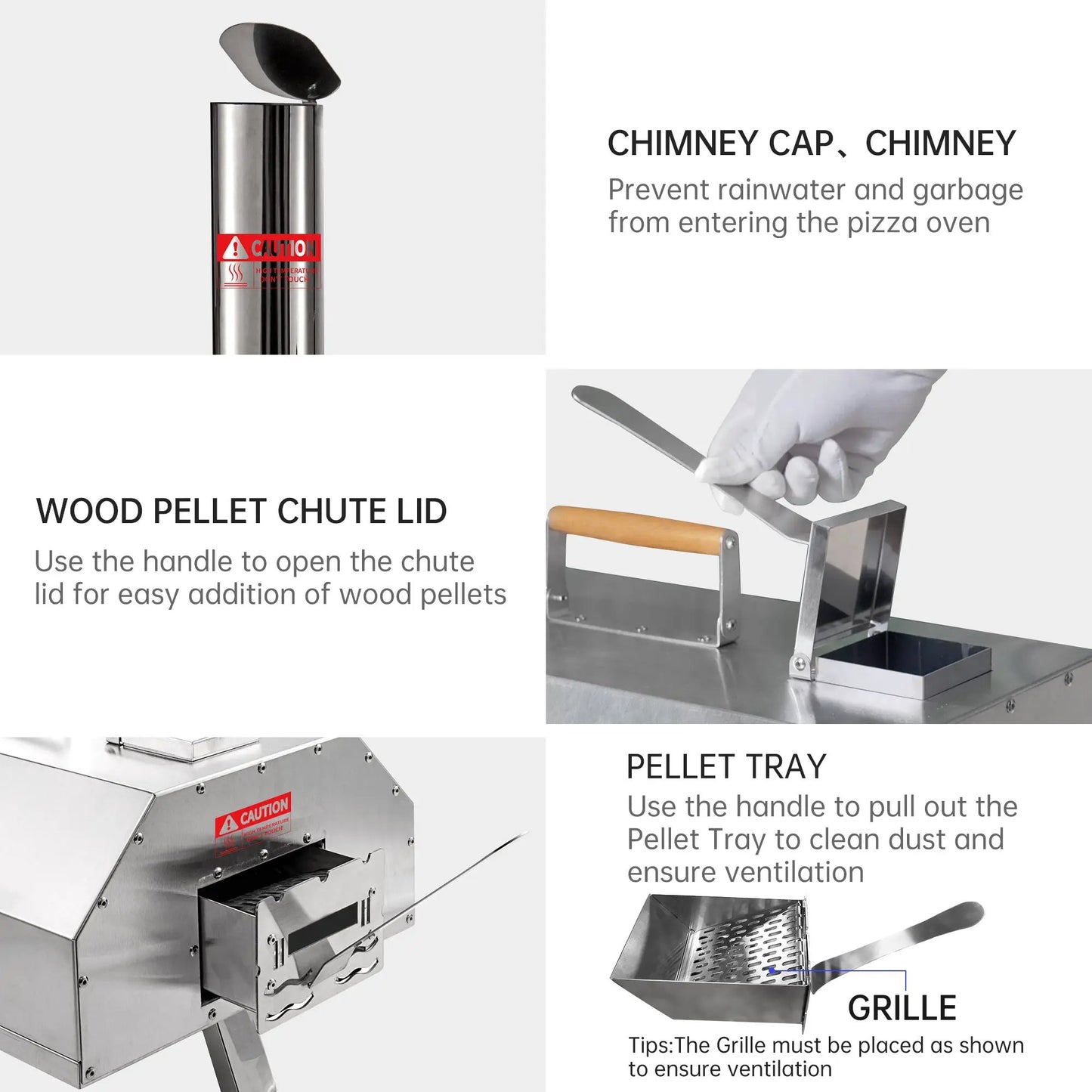 Stainless Steel Pizza Oven Outdoor 12" Automatic Rotatable Pizza Ovens Portable Wood Fired Pizza Oven Pizza Maker with Timer by Oz-Direct.com