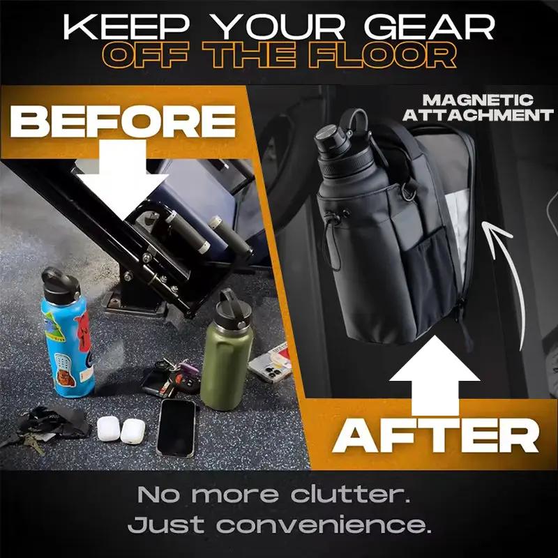 Magnetic Sling Bag for Men & Women. Ideal as a gym, travel, and work bag. Keeps your belongings off the dirty gym floor. by Oz-Direct.com