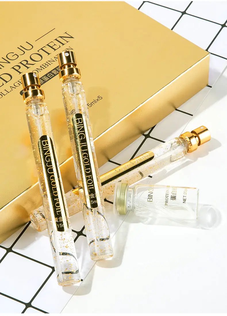 Ice Chrysanthemum Gold Protein Line Line Engraving Facial Light Lines Lifting Firming Micro-Engraving Set Box Skin Care Products by Oz-Direct.com