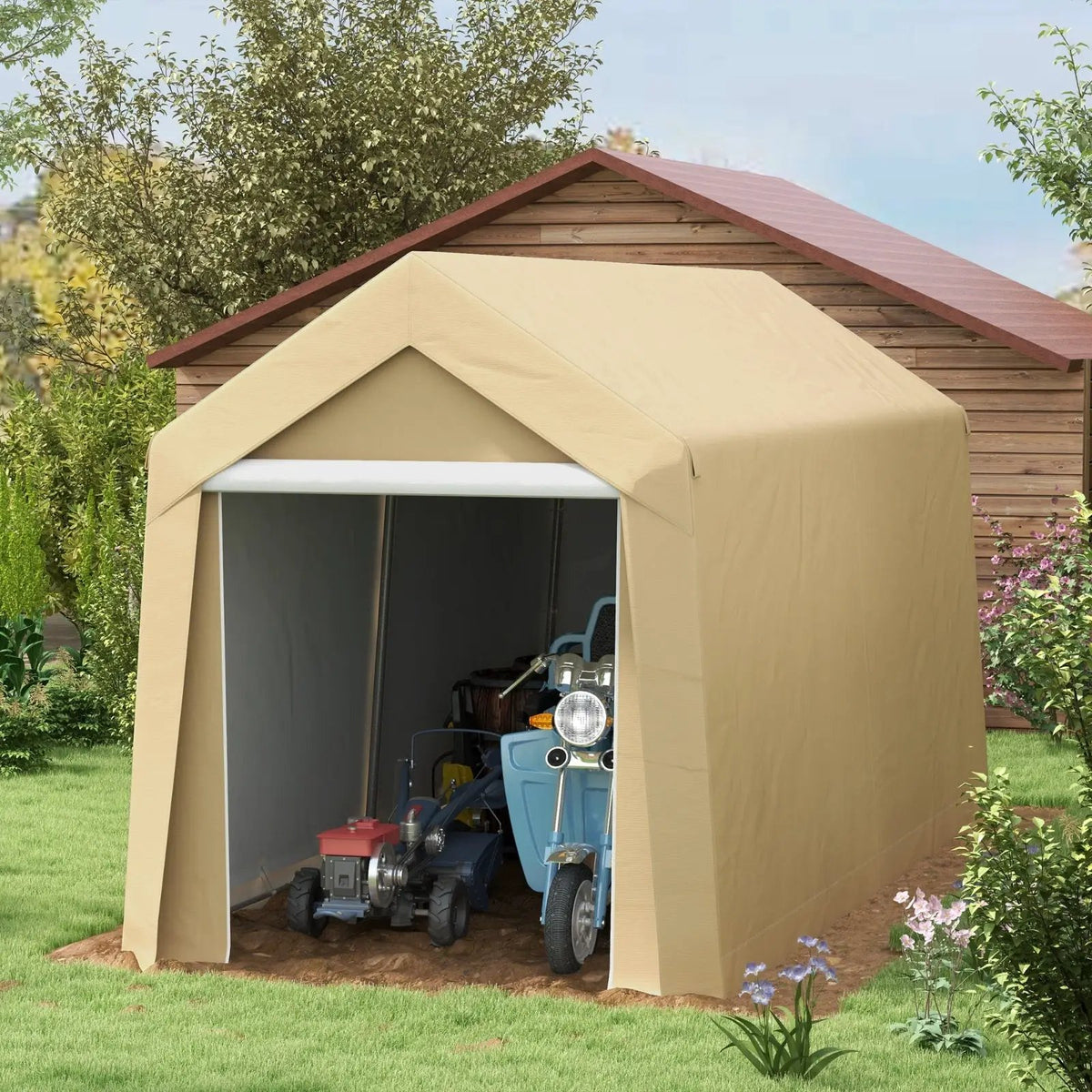 Outsunny 7' X 12' Garden Storage Tent, Heavy Duty Outdoor Shed, Waterproof Portable Shed Storage She by Oz-Direct.com